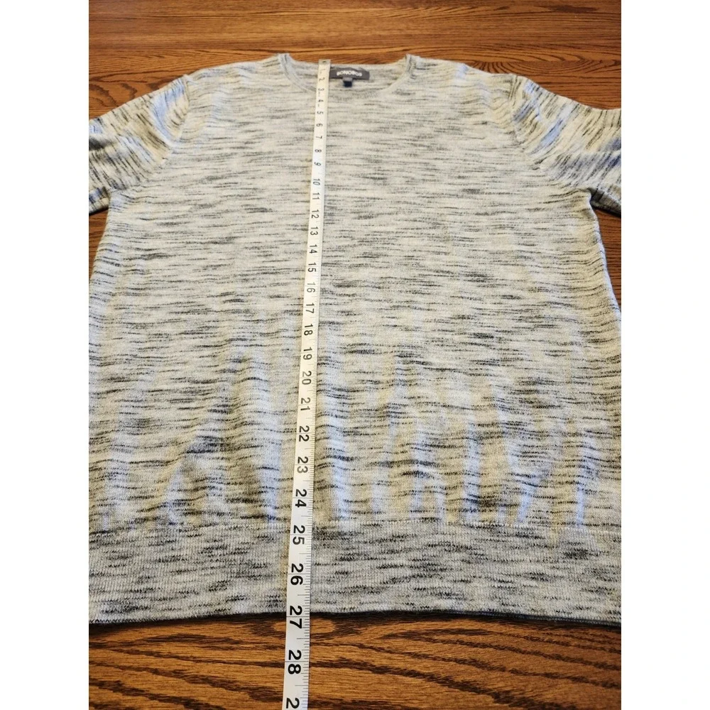Bonobos Sweater Mens Slim Fit Gray 100% Extra Fine Merino Wool Crewneck Sz Large